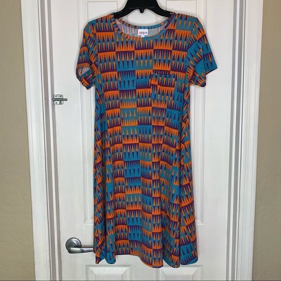 LuLaRoe Carly Dress Size XS Geometric Print - Picture 1 of 8